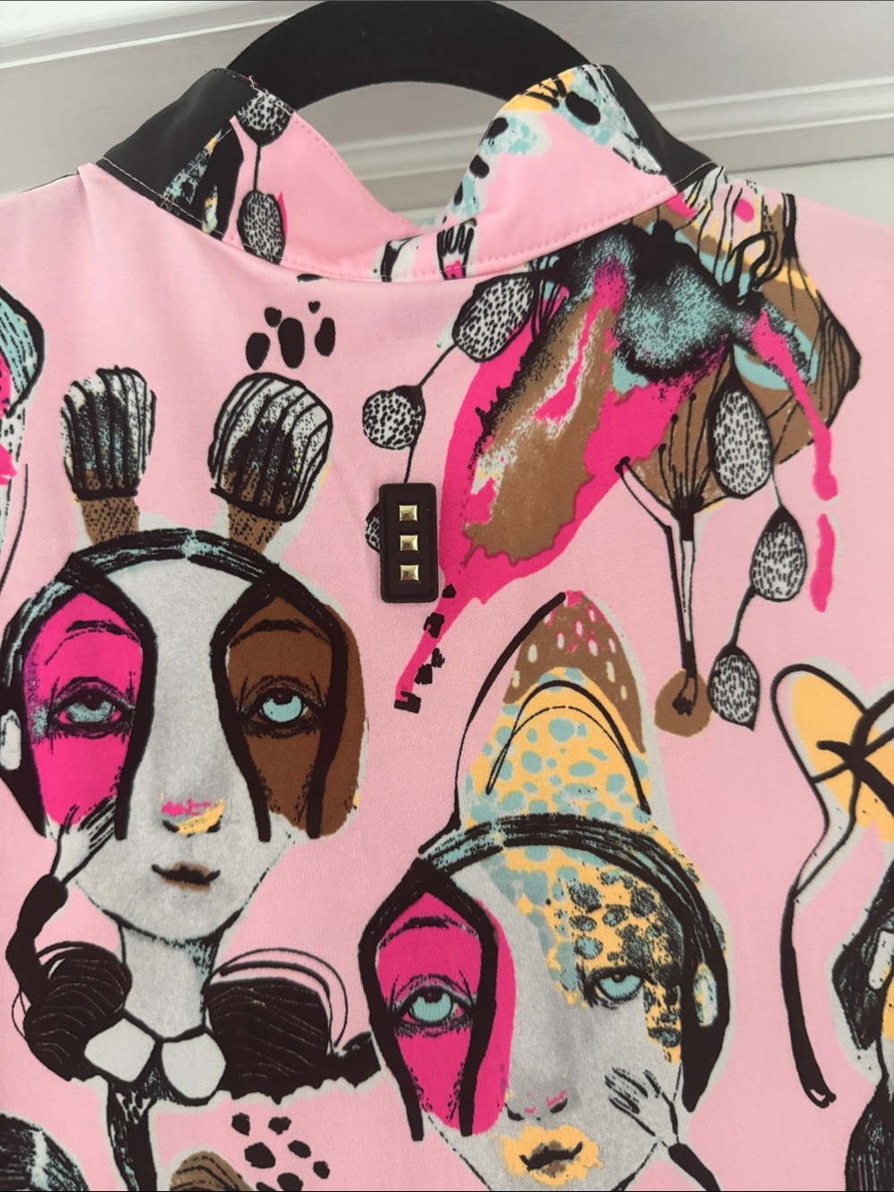 Jamie Sadock "Doll Party" print long sleeve golf top. - Picture 5 of 6
